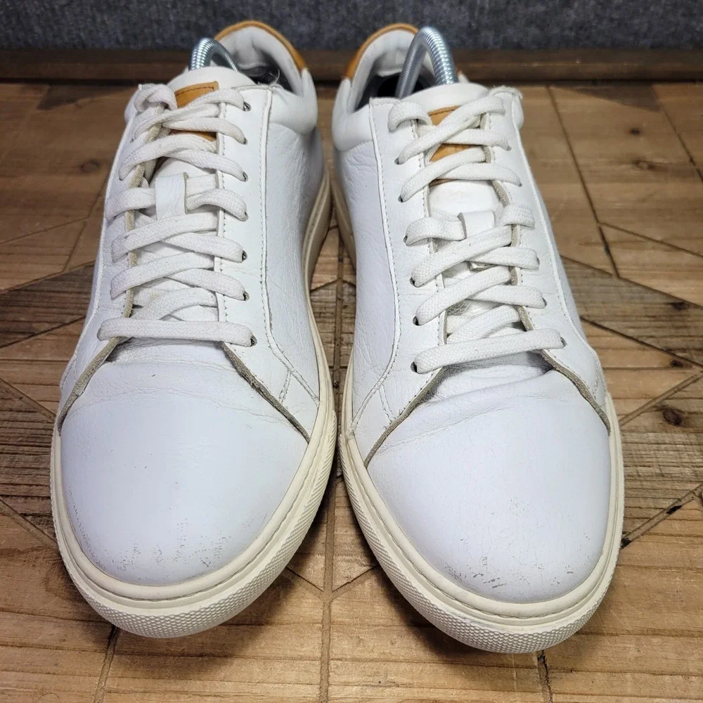Allen Edmonds Mens 11 D Courtside White Leather Shoes Sneakers Lace Up‎ 3580 - Picture 3 of 16